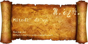 Mitró Éva névjegykártya