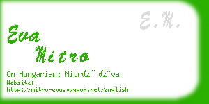 eva mitro business card